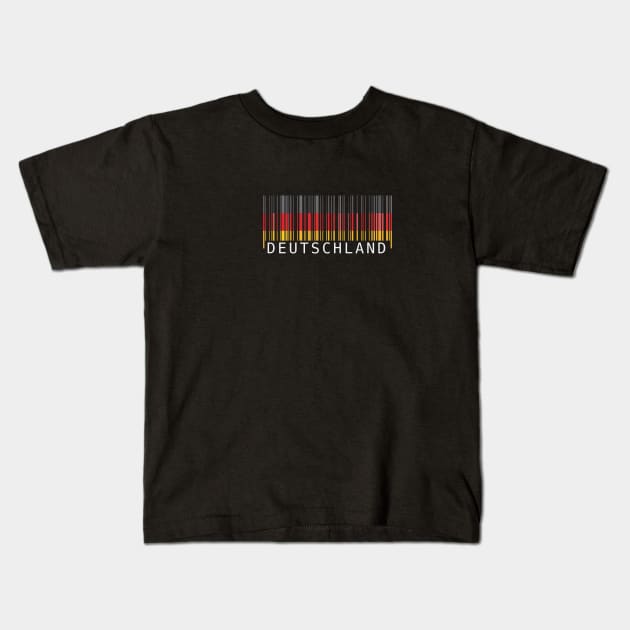 Deutschland flag colors barcode Kids T-Shirt by Finji